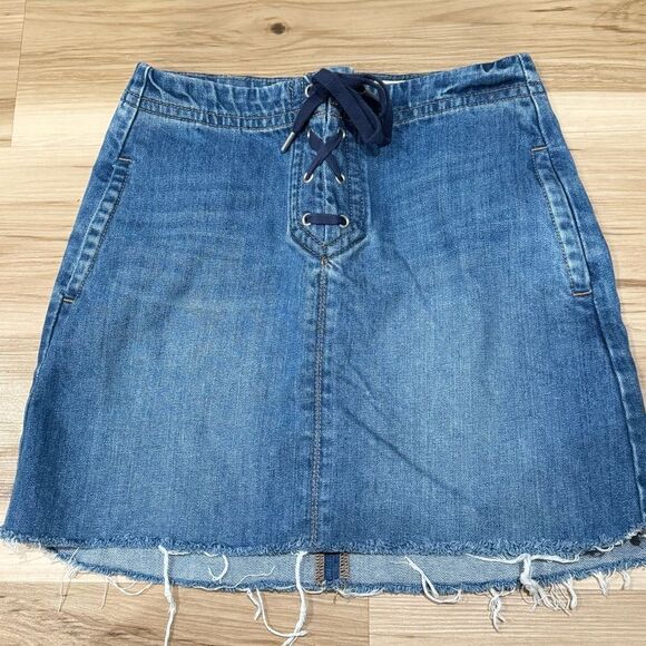 LOFT Dresses & Skirts - Loft Denim Lace Up Mini Skirt Women’s 00